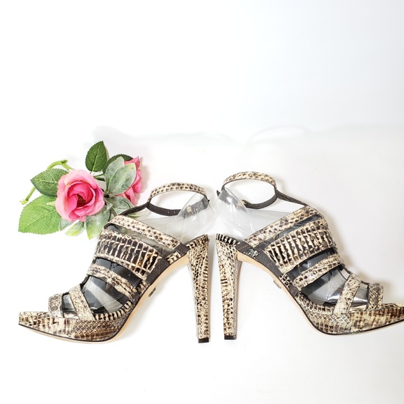BCBG Maxazria snakeskin platform sandals, 7 - Picture 3 of 8